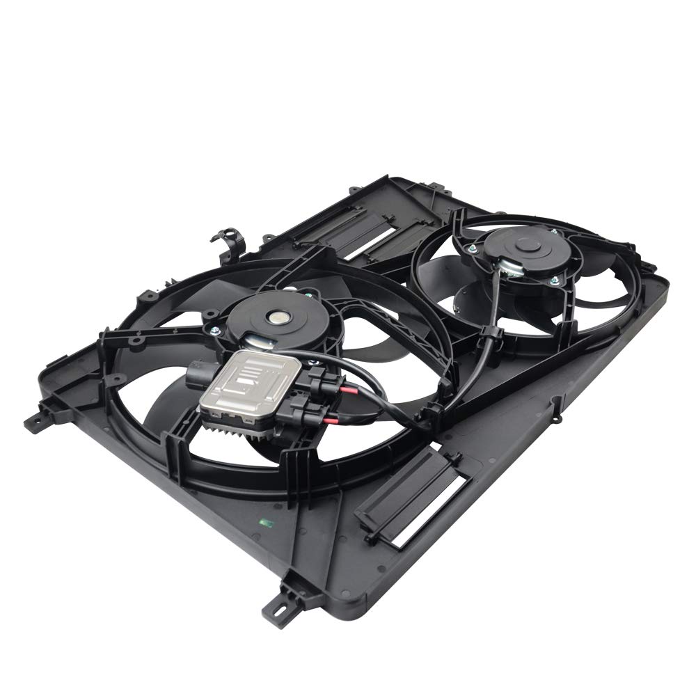 Radiator Fan Assembly LR044833 LR100366 Compatible With Land Rover Discovery Sport  (L550) & Land Rover Range Rover Evoque  (L538)