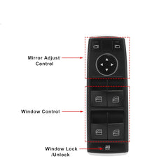 Mercedes-Benz E-CLASS W212 3 Pin Window Black Switch  Compatible with 204/212/207 2128208210 Tag-SW-06