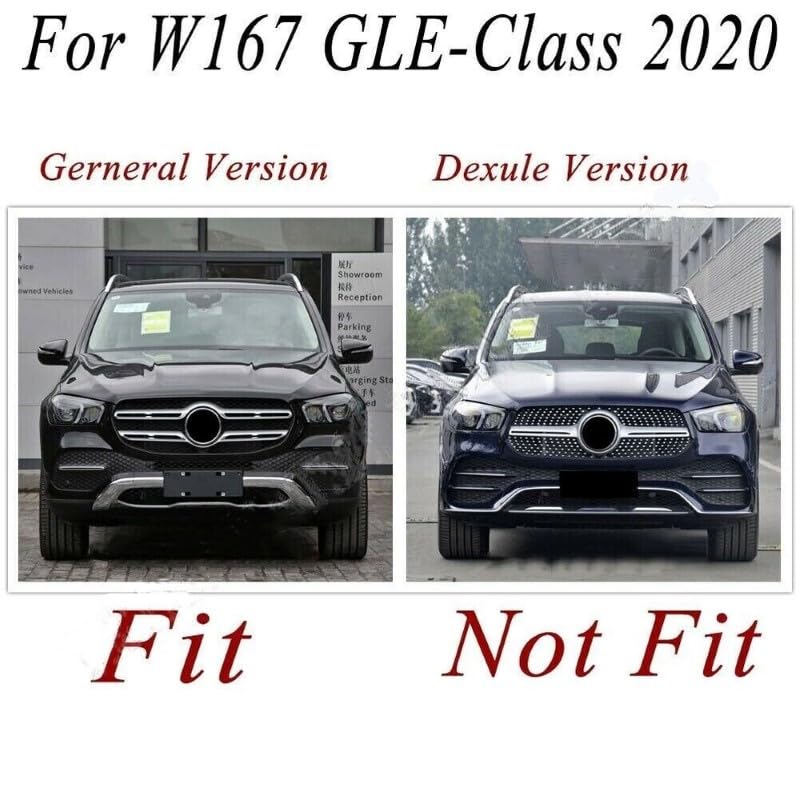 Front Bumper Grill Compatible With Mercedes Gle W167 X167 2019-2023 Front Bumper Panamericana Grill W167 Grill Diamond Black Dynamic Gle