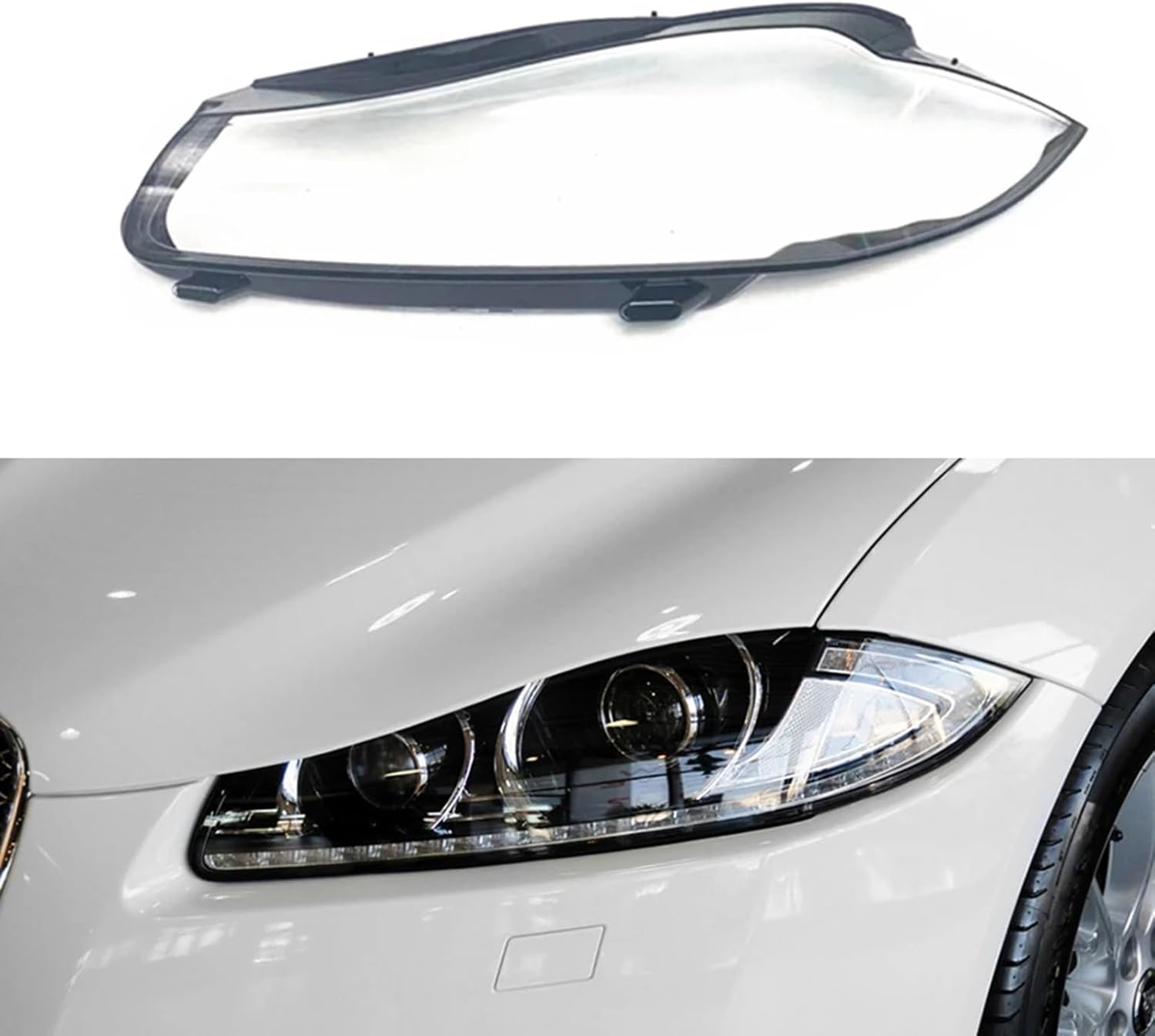 Front Headlight Lens Cover  Car Headlamp Cover Lampshade  Transparent Lamp Shell for Jaguar XF (2012-2014).
