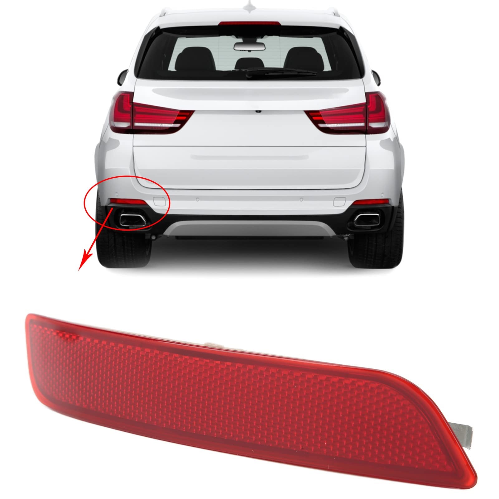 Rear Bumper Reflector Compatible With  BMW F15 Rear Bumper Reflector Left  63147847591 & Right 63147847592 Tag No.73
