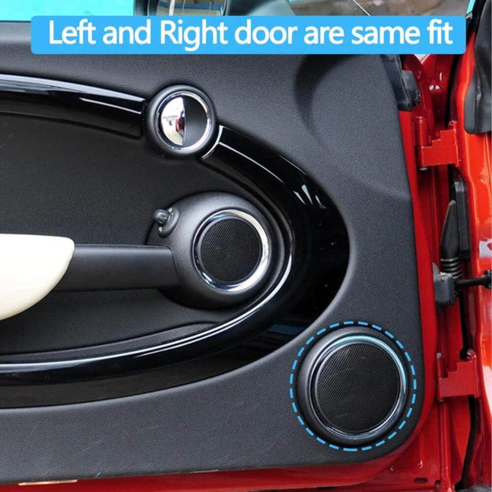 Mini Interior Door Loudspeaker Cover Black&Chrome 51412753333 Compatible With Mini Cooper Clubman R55 08-14 R58 12-15 R56 07-14 R57 09-15 R59 12-14 R56 N 09-13