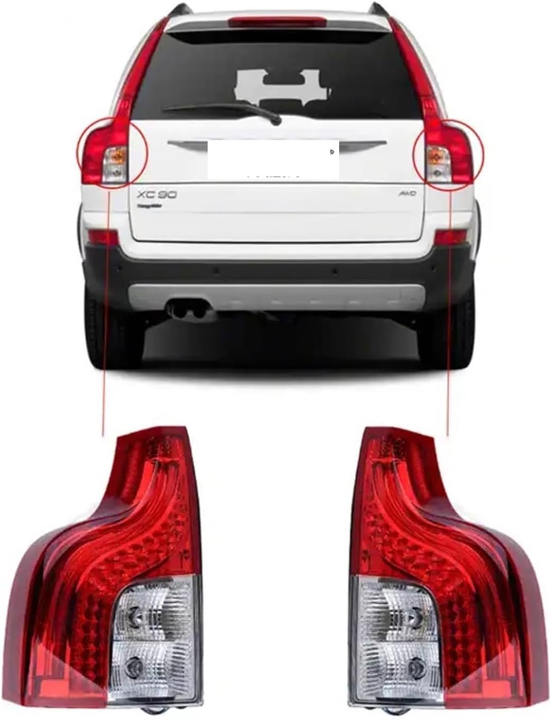Tail Light Set (LED Upgrade Type) Left 31335506 & Right 31335507 Compatible With Volvo XC90 (2012-2014)