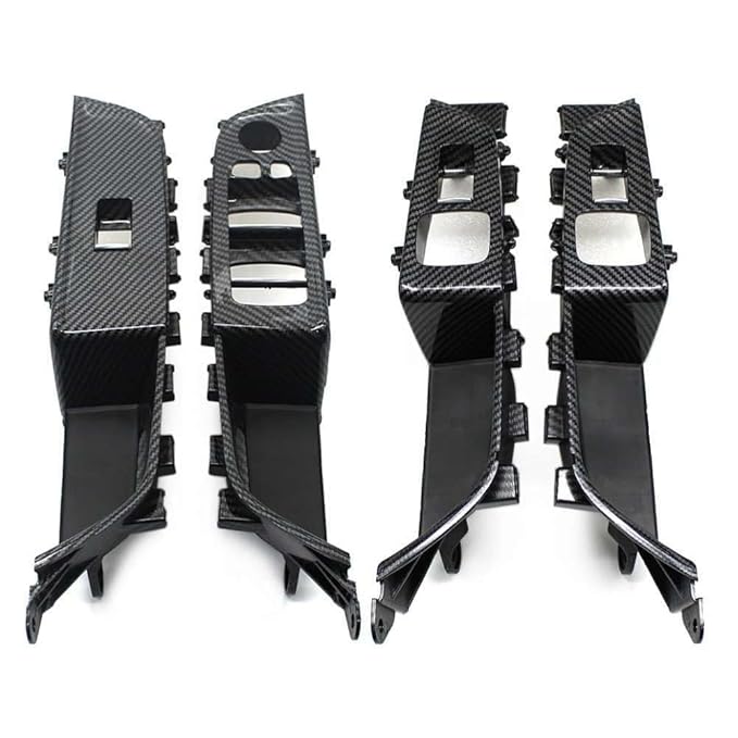 INNER DOOR PULL HANDLES ASSEMBLY AND WINDOWS SWITCH PANEL (Black Set Of 4) 51417466317 51417466310 51417466773 51417466774 Compatible With BMW 6 Series GT G32