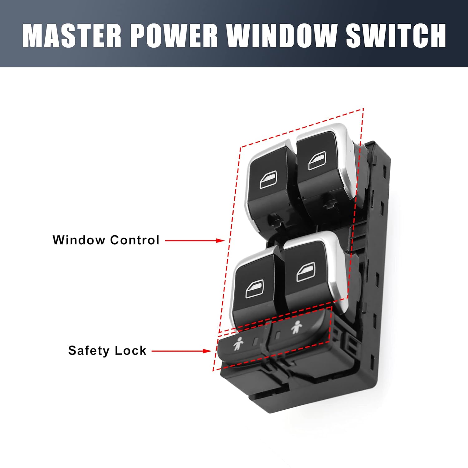 Power Window Switch 4G0959851 4GD959851B 4G09598515PR  Compatible with Audi A6 (4G) (10 Pin) Tag No.10