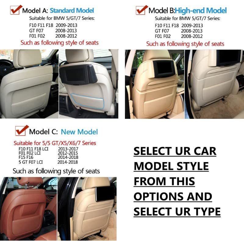 Seat Storage Pocket Compatible with BMW 5 Series F10 2013-2017 Gt F07 2014-2018 7 Series F02 2012-2015 X5 F15 2014-2018 X6 F16 2014-2018 Seat Storage Pocket Cover Beige Model C 52107319071