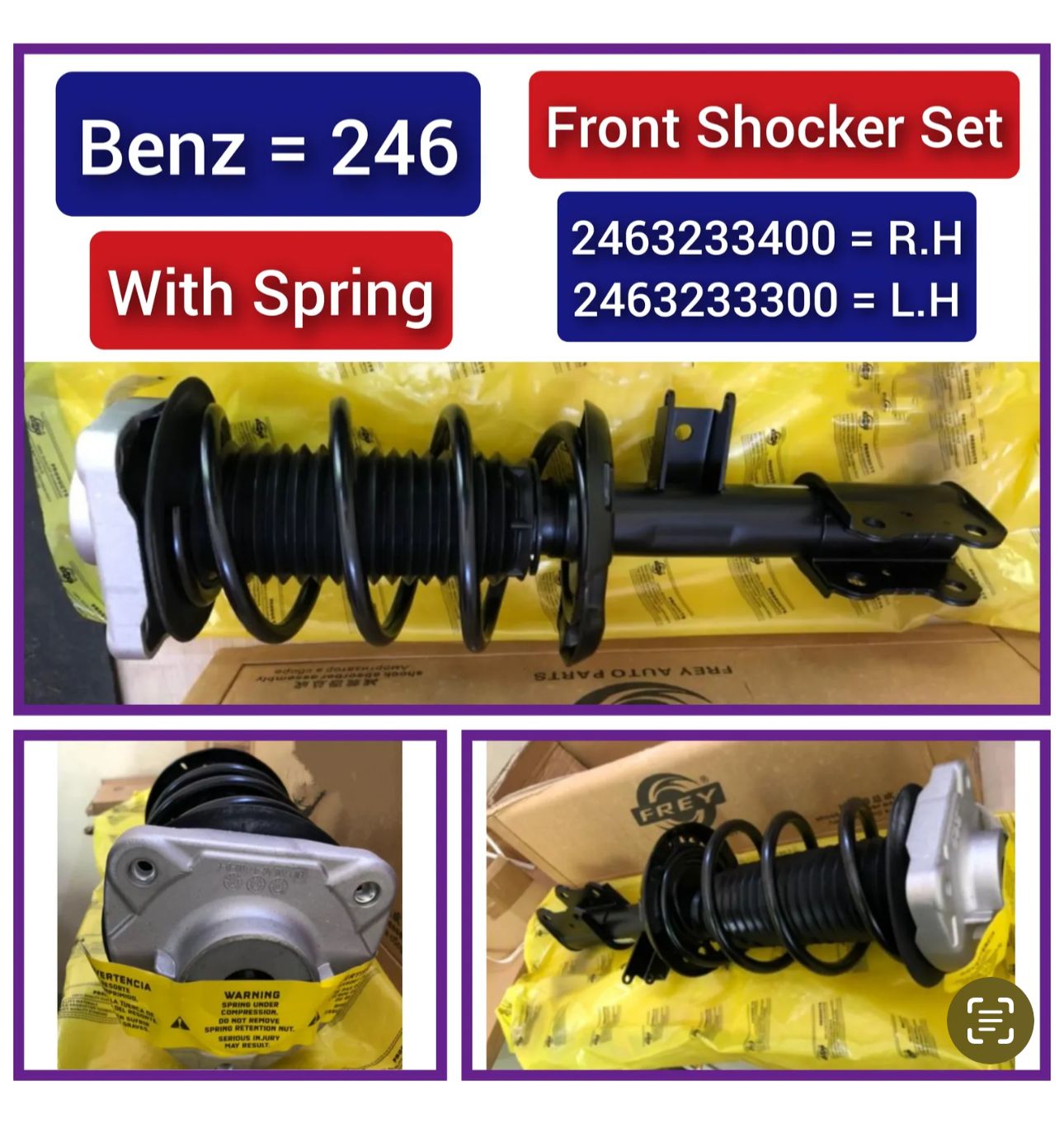 Front Right & Left Air Suspension Shock Absorber With Spring 2463233400 2463233300  Compatible With  MERCEDES-BENZ B-CLASS Sports Tourer (W246, W242)