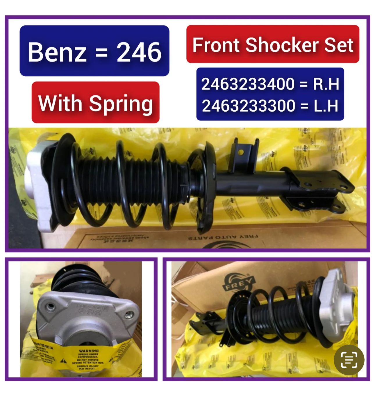 Front Right & Left Shock Absorber With Spring 2463233400 2463233300  Compatible With  MERCEDES-BENZ B-CLASS Sports Tourer (W246, W242) (1PCS)