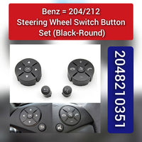 Black-Round Steering Wheel Switch Control Buttons 2048210351 2048210451 A2048210351 A2048210451  Compatible with MERCEDES BENZ C-CLASS W204 & E-CLASS W212