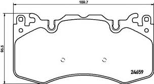 Front Brake Pad LR016684 2465901 P44023 Compatible With LAND ROVER RANGE ROVER SPORT II L494 & DISCOVERY V (L462) & RANGE ROVER IV L405 & RANGE ROVER SPORT I L320