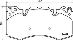 Front Brake Pad LR016684 2465901 P44023 Compatible With LAND ROVER RANGE ROVER SPORT II L494 & DISCOVERY V (L462) & RANGE ROVER IV L405 & RANGE ROVER SPORT I L320