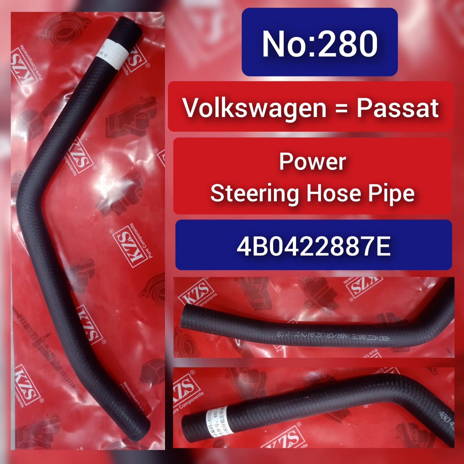 Power Steering  Pipe 4B0422887E 8D0422887C 3B0422887 Compatible with Volkswagen Passat  Tag-H-280
