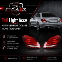 Tail Light Rear Lamp Compatible With MERCEDES-BENZ C-CLASS W205 (2016-2021) Tail Light Rear Lamp Left A2059061357 & Right A2059061457 Tag-TLM-110