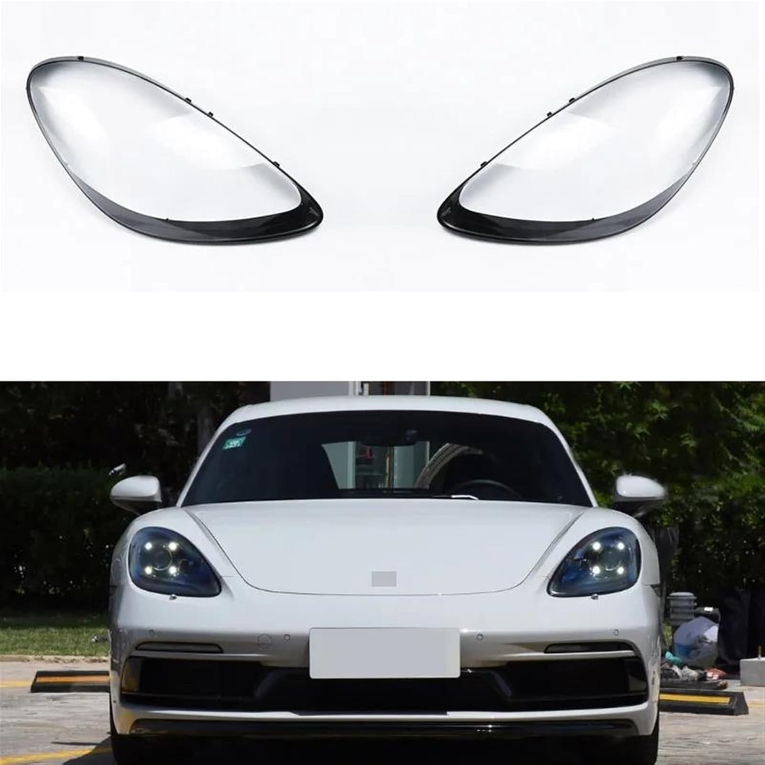 Headlight Glass Set Compatible With Porsche Caymen 982 (2017)