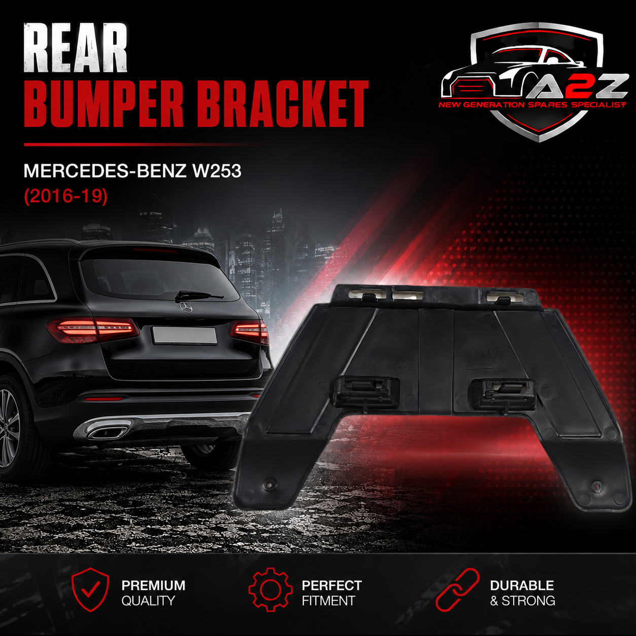 Rear Bumper Bracket 2538852201  A2538852201 Compatible With Mercedes Benz W253 (2016-19) Tag No.1042