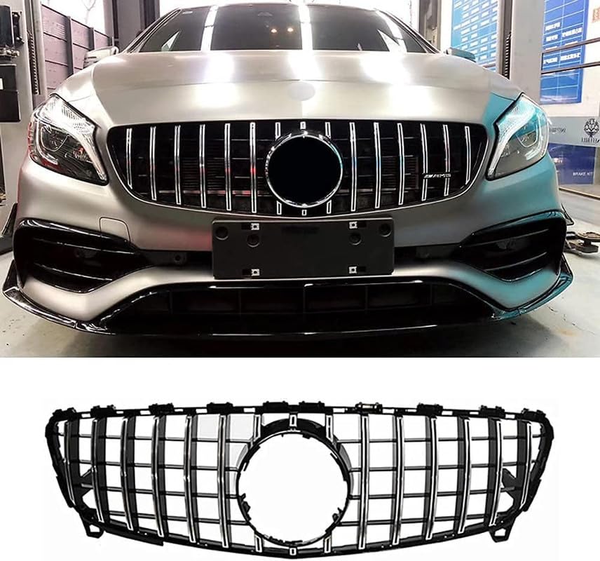 Front Bumper Grill Compatible With Mercedes Benz A Class W176 A180 A200 A250 A45 Amg Gtr 2016-2019 Front Bumper Grill W176 Grill Gtr Silver 2016