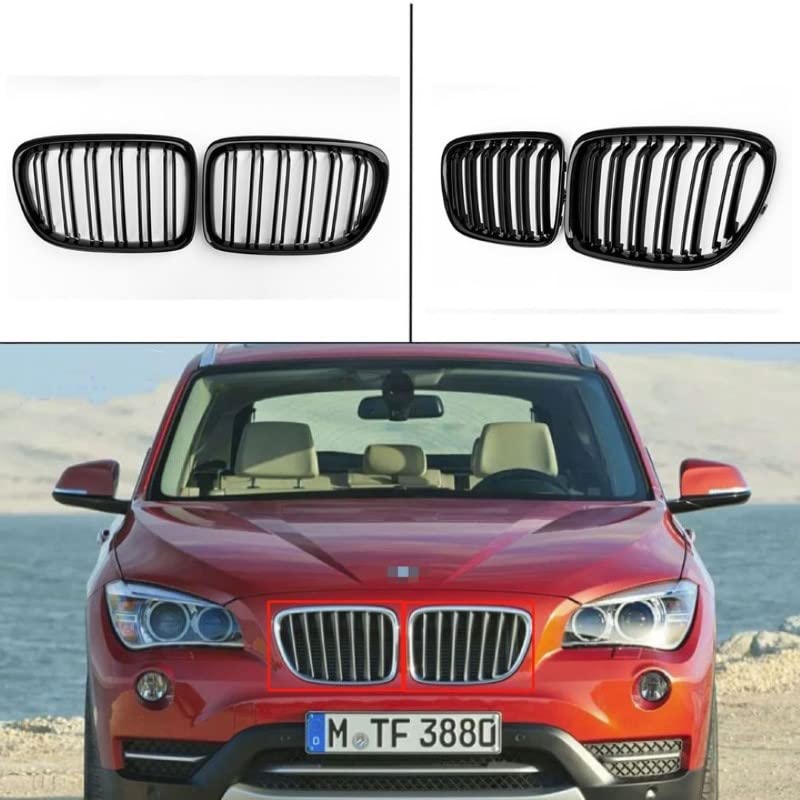 Front Bumper Grill Compatible With Bmw X1 E84 2009-2016 Front Bumper Grill Glossy Black