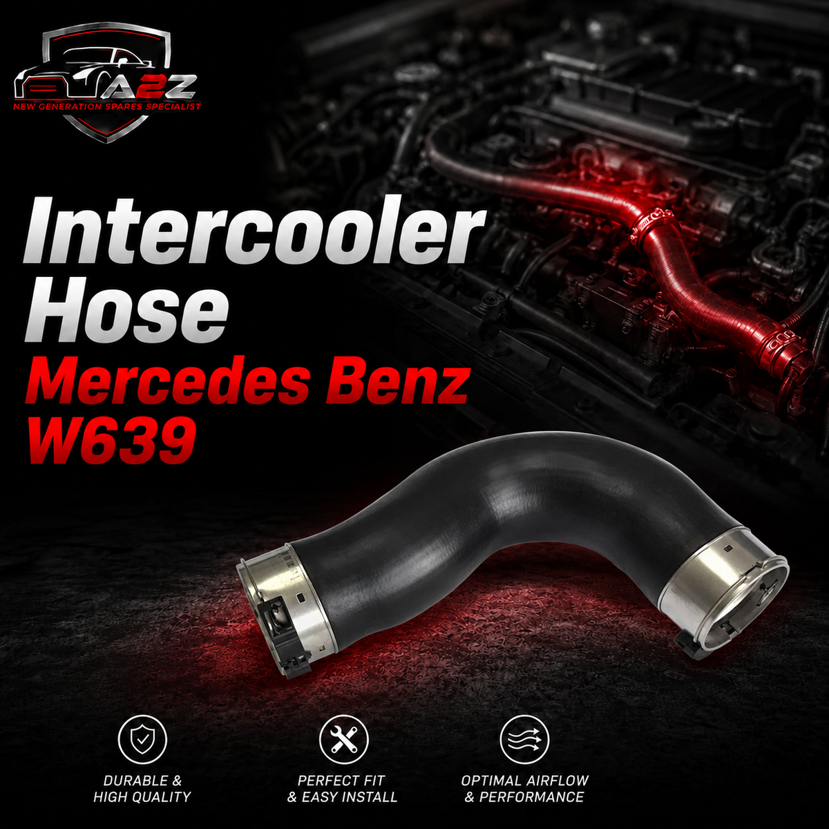 Intercooler Hose 6395283782 A6395283782 6395282882 A6395282882 Compatible With Mercedes Benz W639
