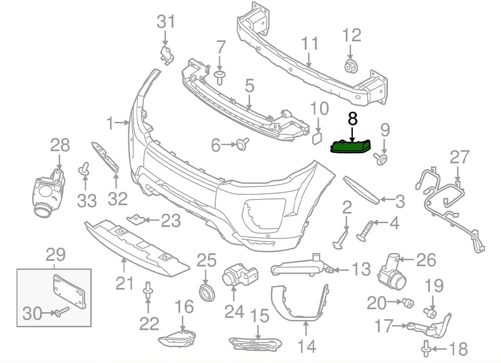 Front Bumper Bracket Right LR036189 & Left LR036193 Compatible With Land Rover Range Rover Evoque - L538 (2012-2019) Tag No.3154