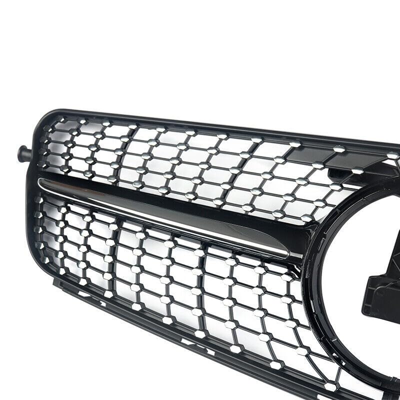Front Bumper Grill Compatible With Mercedes Benz C Class W204 2007-2014 Front Bumper Grill W204 Grill Diamond Black