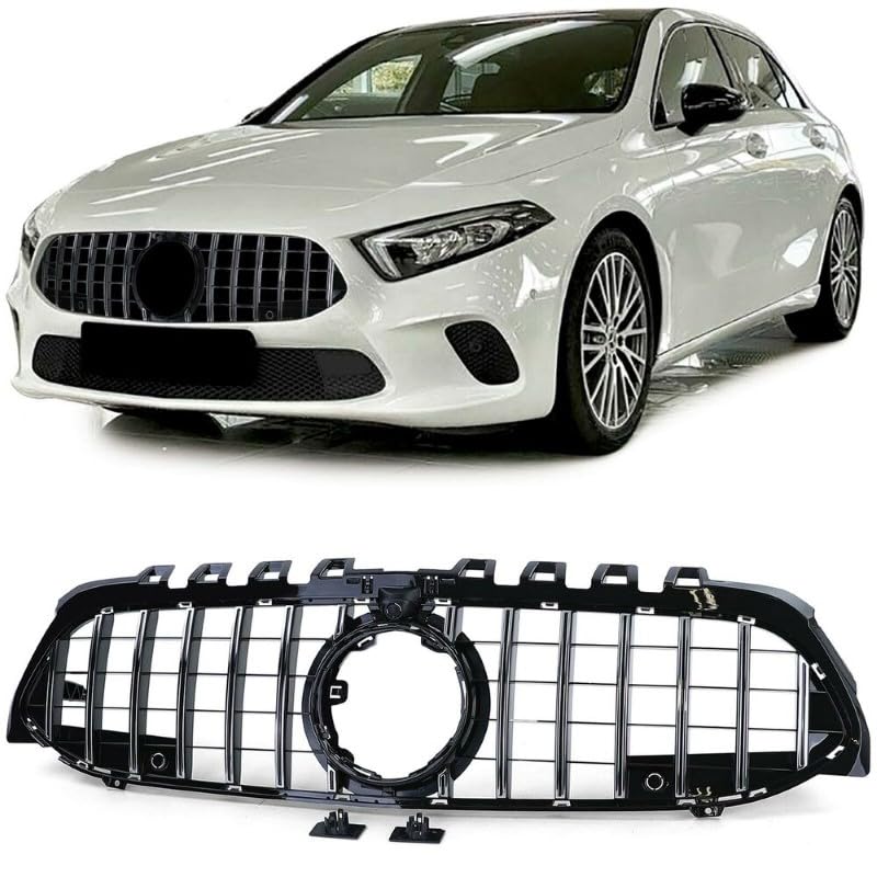Front Bumper Grill Compatible With Mercedes Benz A Class W177 A250 A200 A45 2019-2023 Front Bumper Grill W177 Grill Gtr Silver