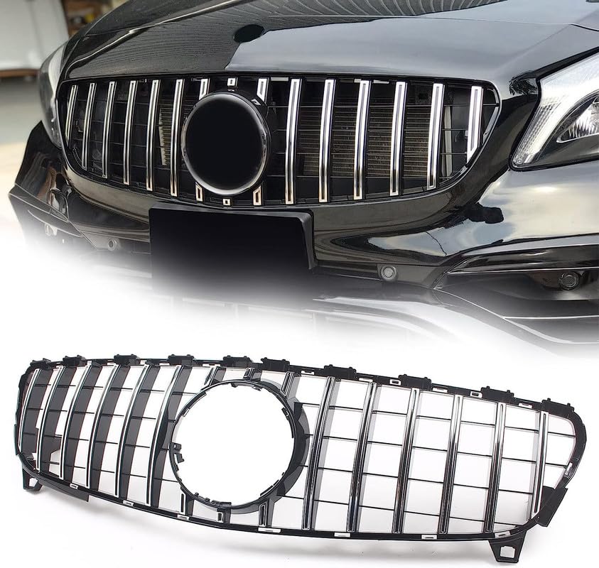 Front Bumper Grill Compatible With Mercedes Benz A Class W176 A180 A200 A250 A45 Amg Gtr 2016-2019 Front Bumper Grill W176 Grill Gtr Silver 2016