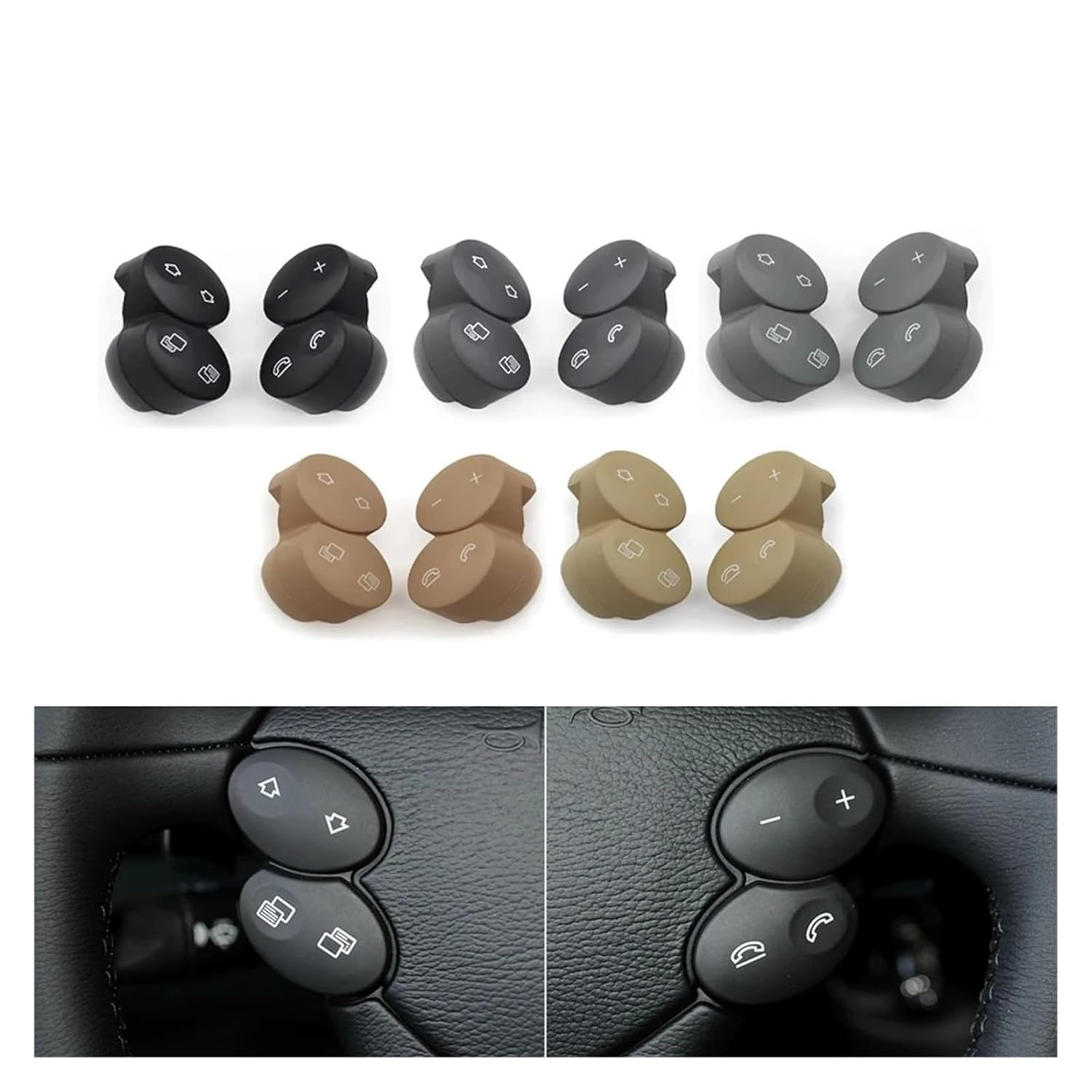 Steering Wheel Buttons Dark Yellow Left 23082023108465 Right 23082024108465 Compatible With Mercedes G/CLK/E/CLS Class W463 W209 W211 W219