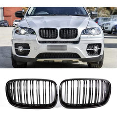 Front Bumper Grill Compatible With Bmw X5 E70 2006-2013 X6 E71 2007-2014 Front Bumper Grill Glossy Black