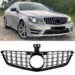 Front Bumper Grill Compatible With Mercedes Benz C Class W204 2007-2014 Front Bumper Grill W204 Grill Gtr Silver