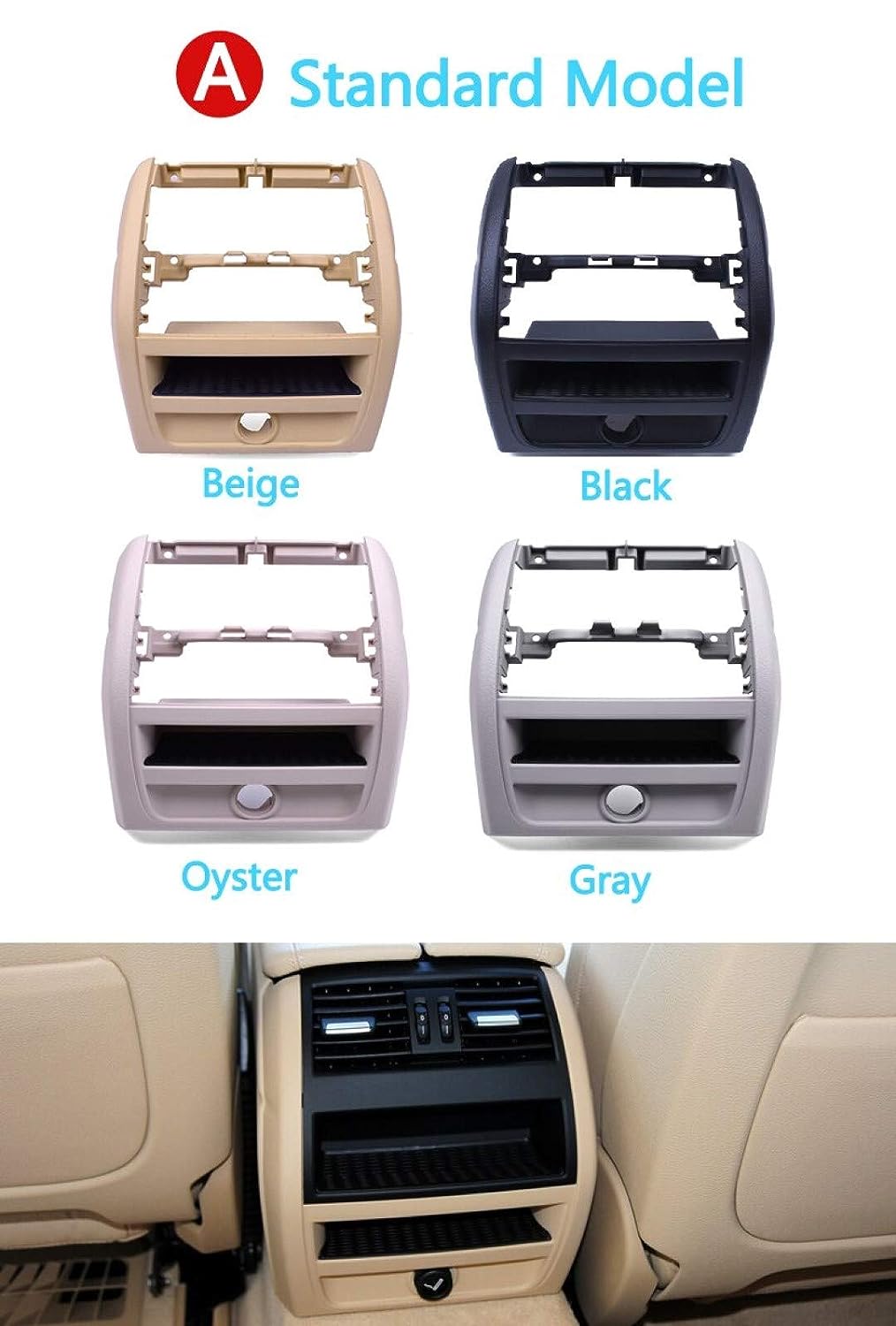 Rear Ac Vent Compatible With Bmw 5 Series Rear Ac Vcent Frame Outer 5 Series F10 2010-2017 Oyester