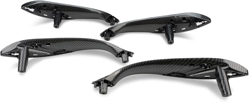 Inner Door Pull Handle Set Carbon Fiber Front Left 51417279311 Front Right51417279312 Rear Left 51427281465  Rear Right 51427281466 Compatible With BMW 3 Series F30 F31 F35