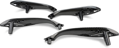 Inner Door Pull Handle Set Carbon Fiber Front Left 51417279311 Front Right51417279312 Rear Left 51427281465  Rear Right 51427281466 Compatible With BMW 3 Series F30 F31 F35