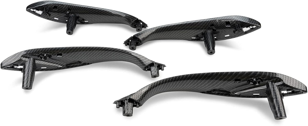 Inner Door Pull Handle Set Carbon Fiber Front Left 51417279311 Front Right51417279312 Rear Left 51427281465  Rear Right 51427281466 Compatible With BMW 3 Series F30 F31 F35