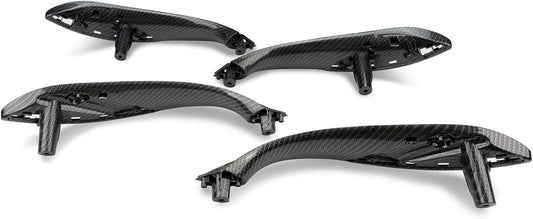 Inner Door Pull Handle Set Carbon Fiber Front Left 51417279311 Front Right51417279312 Rear Left 51427281465  Rear Right 51427281466 Compatible With BMW 3 Series F30 F31 F35