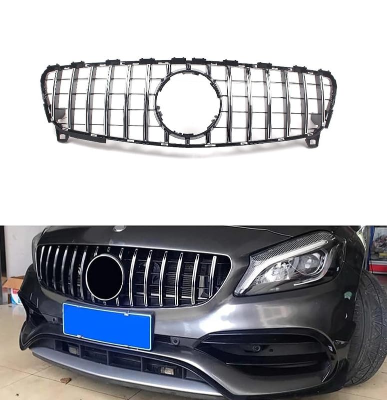 Front Bumper Grill Compatible With Mercedes Benz A Class W176 A180 A200 A250 A45 Amg Gtr 2016-2019 Front Bumper Grill W176 Grill Gtr Silver 2016