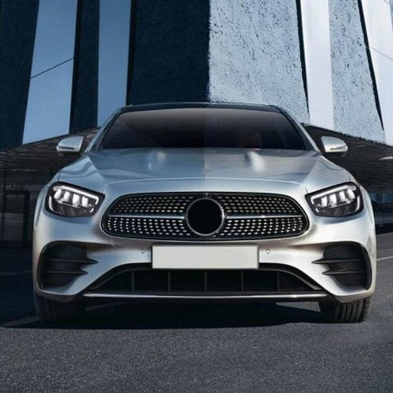 Bumper Grill Compatible With Mercedes Benz E Class W213 Lci 2021-2023 Front Bumper Grill Panamericana Gt Sports W213 Grill Diamond Silver Lci Amg Sports