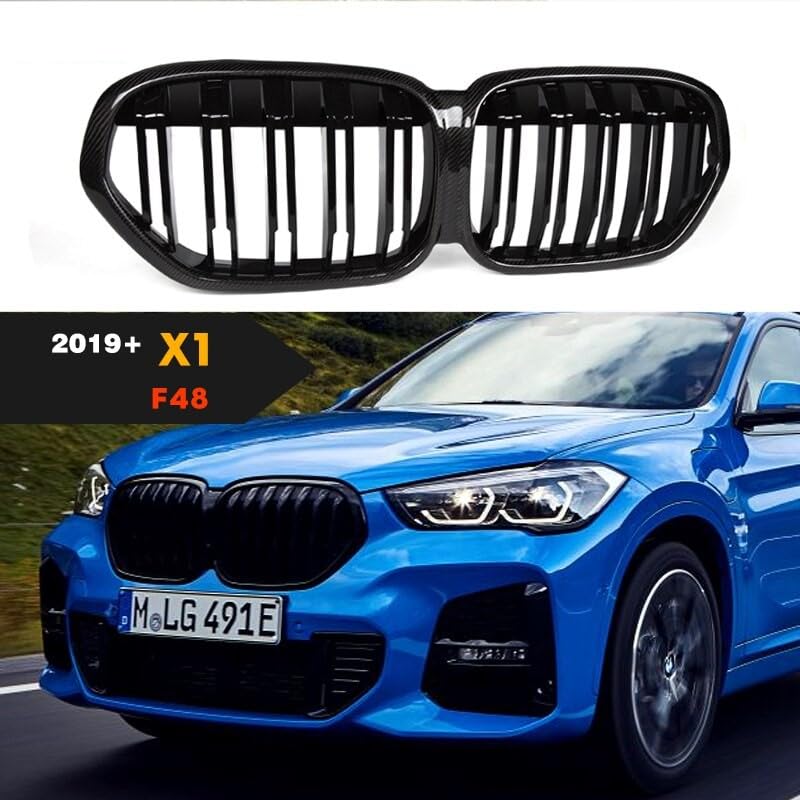 Front Bumper Grill Compatible With Bmw X1 F48 Lci 2019-2023 Front Bumper Grill Glossy Black F48 Grill Glossy Black Lci