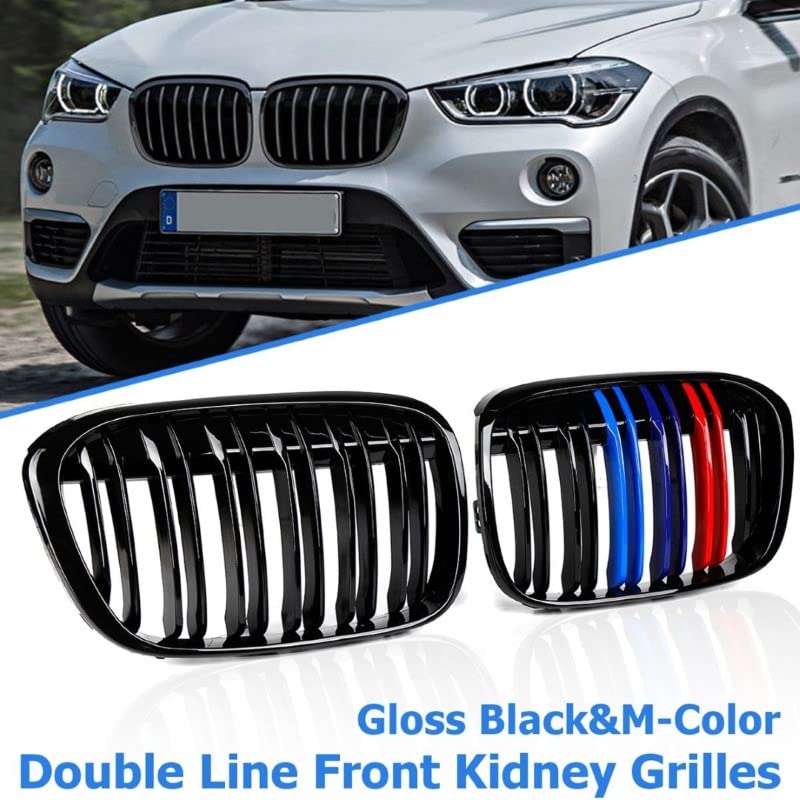 Front Bumper Grill Compatible With Bmw X1 F48 2016-2022 Front Bumper Grill M Colour