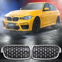 Front Bumper Grill Compatible With Bmw 3 Series F30 2012-2018 Front Bumper Grill Diamond Chrome