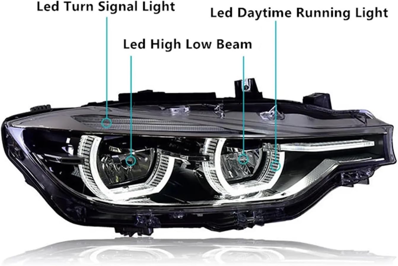 Complete Headlight Assembly Left 63117343911 Right 63117343912 Compatible With BMW 5 Series F10