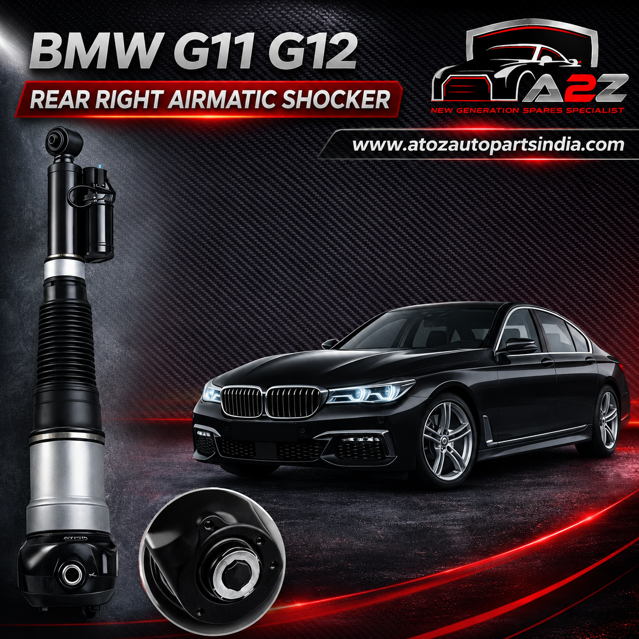 Rear Right Air Suspension Shock Absorber Strut 37107915953 37106874593 Compatible With BMW 7 Series (G11, G12)