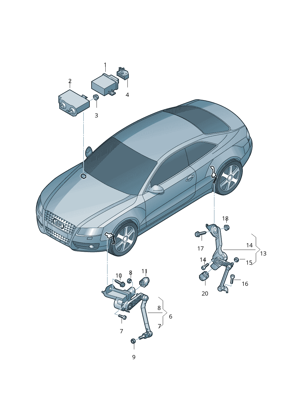 Front Left Headlight Level Sensor 8R0941285D Compatible With