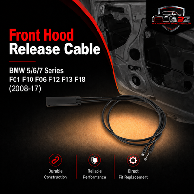 Front Hood Release Cable 51237183773 Compatible With BMW 5/6/7 Series F01 F10 F06 F12 F13 F18 (2008-17)