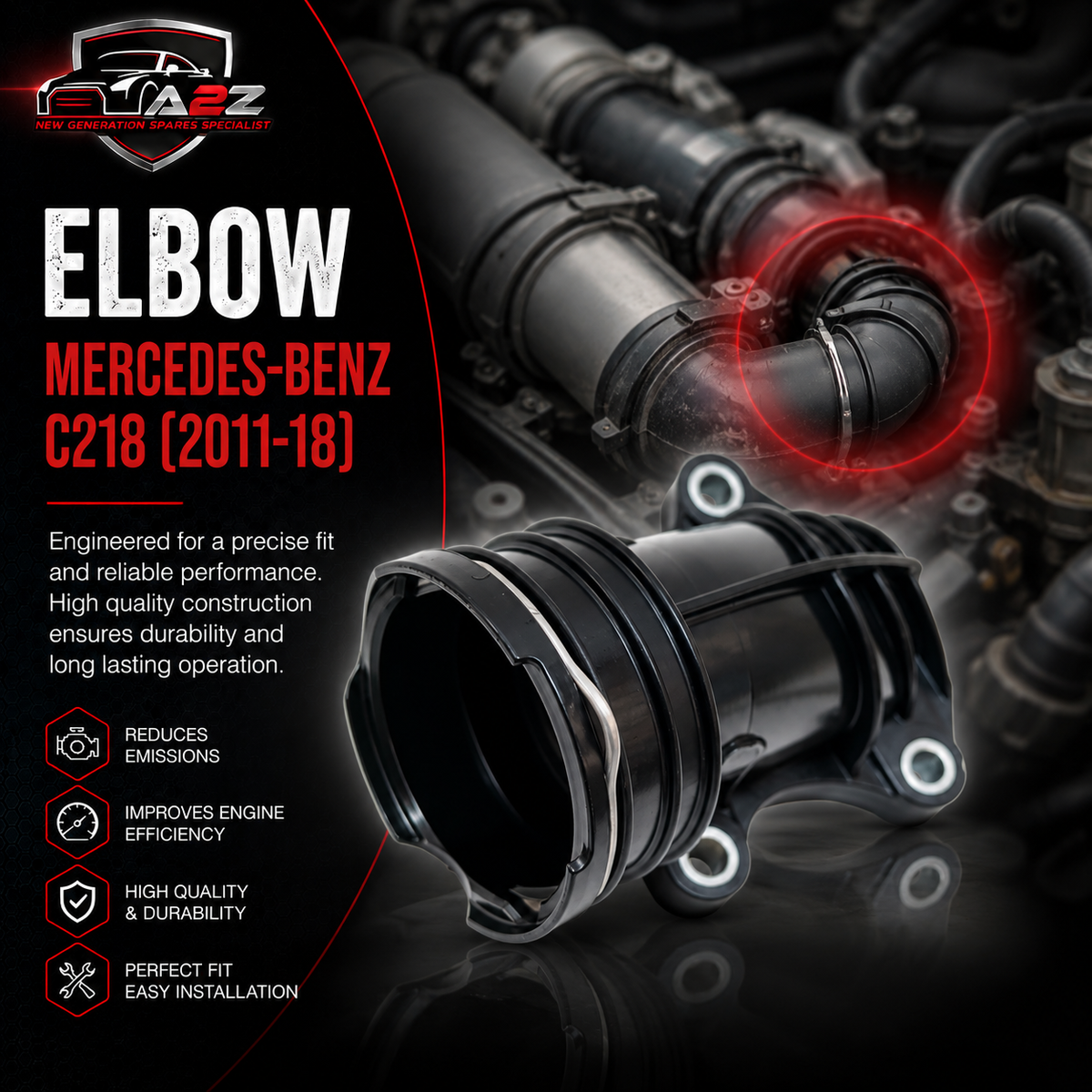 Elbow (Thermostat) 2762000156 2762000056 For MERCEDES-BENZ CLS C218 Tag-E-21