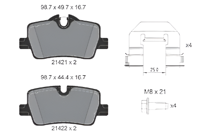 Rear Brake Pad 34206888825 2142101 P060113 Compatible With BMW 3 Series G20 G80 G28