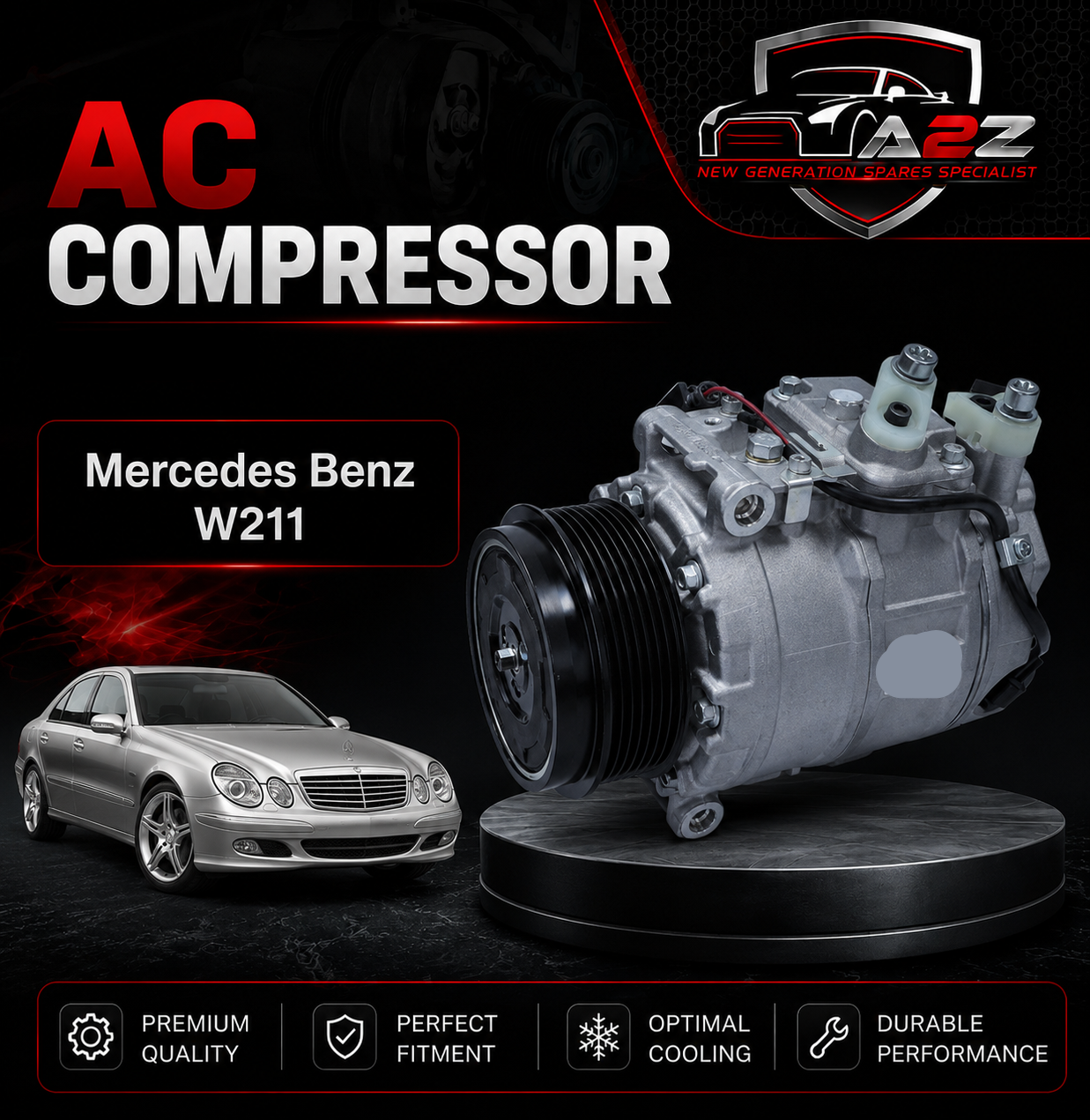 Air Conditioning Compressor 0012308611 Compatible With Mercedes Benz W211