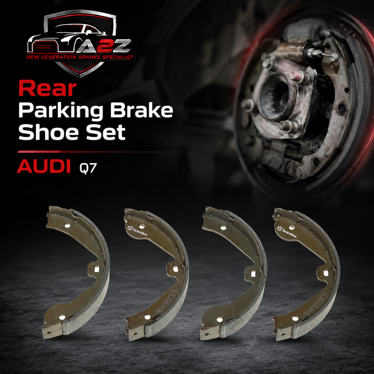 Rear Parking Brake Shoe Set 1644200620 7L698525 Compatible With  AUDI Q7 (4LB) & MERCEDES-BENZ GL-CLASS (X164) & M-CLASS (W164) & R-CLASS (W251, V251) & VW TOUAREG (7LA, 7L6, 7L7)