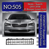 Front Bumper Grill With Chrome 3V0853677 3V0853551A Compatible With Skoda Superb (2015-2018) Tag No.505