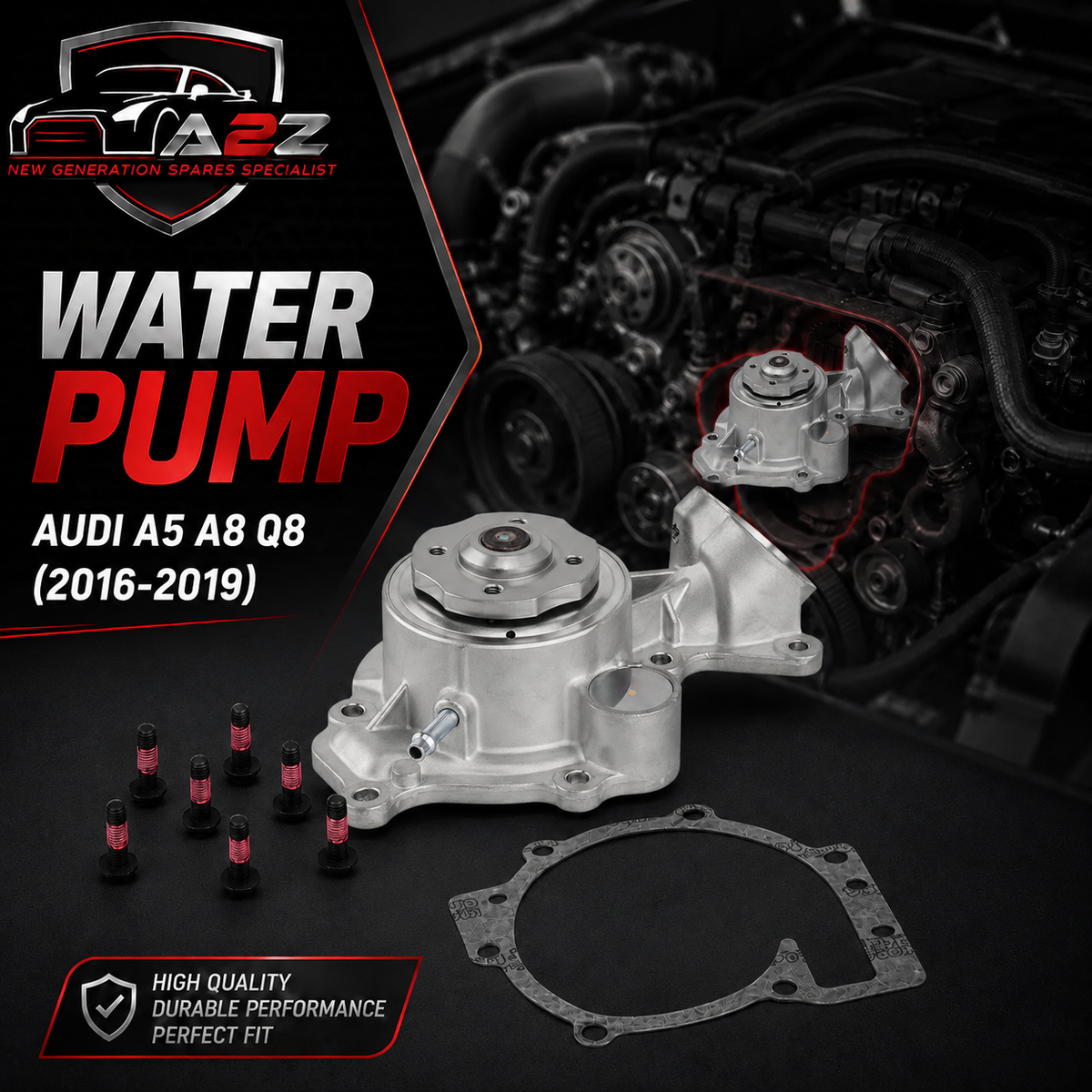 Water Pump 06M121013B Compatible With AUDI A5 A8 Q8 & PORSCHE CAYENNE 9YA Tag-W-59