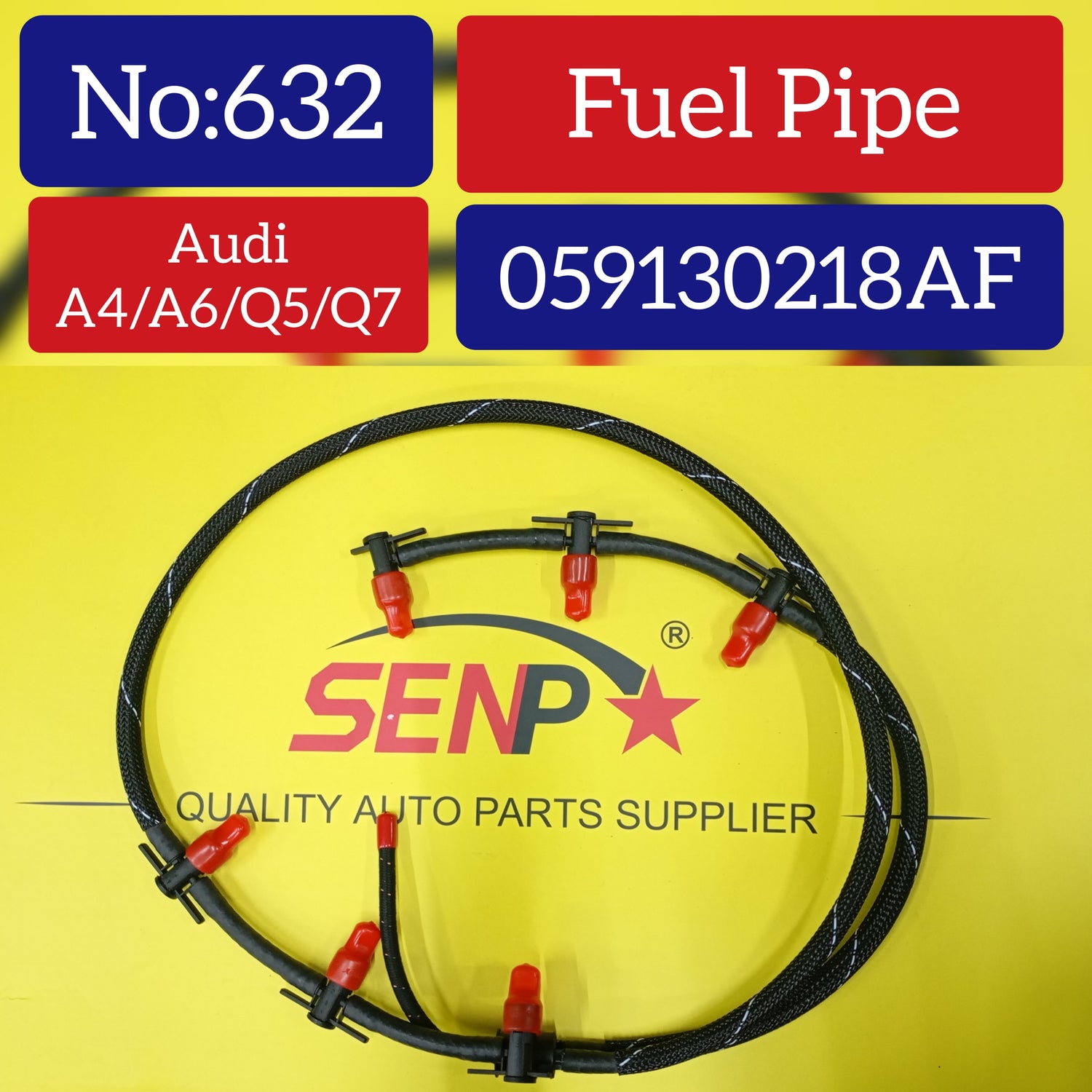Fuel Overflow Hose Pipe 059130218AF Compatible With AUDI Q3 (8UB, 8UG) A4 A6 Q7 Tag No.632